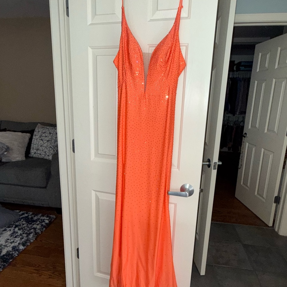 Elegant Orange Evening Dress